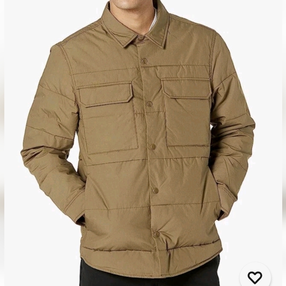Madewell Men's Quilted Core Shirt Jacket in Safari Khaki - Size M